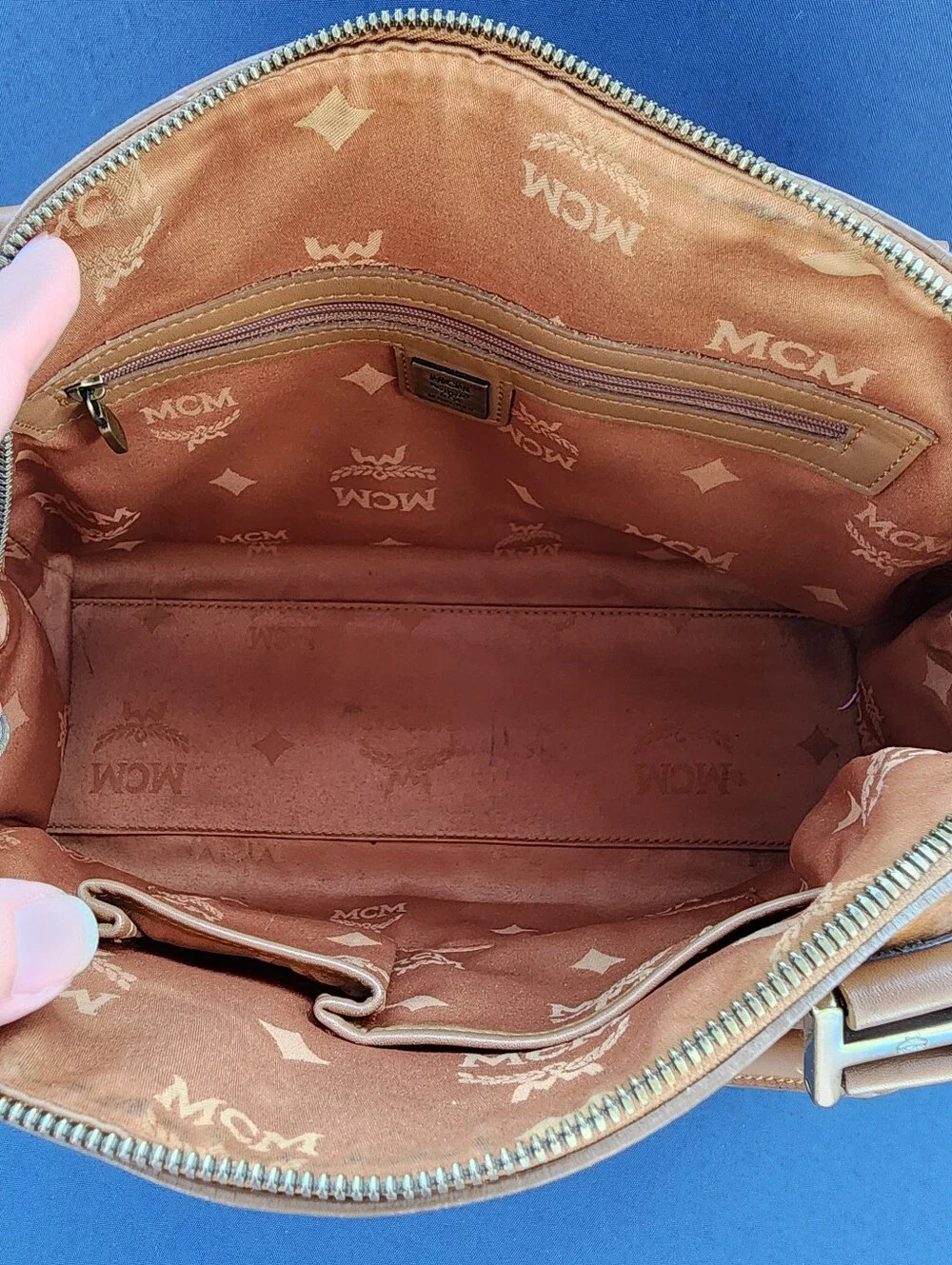 MCM Cognac Visetos Dome Satchel